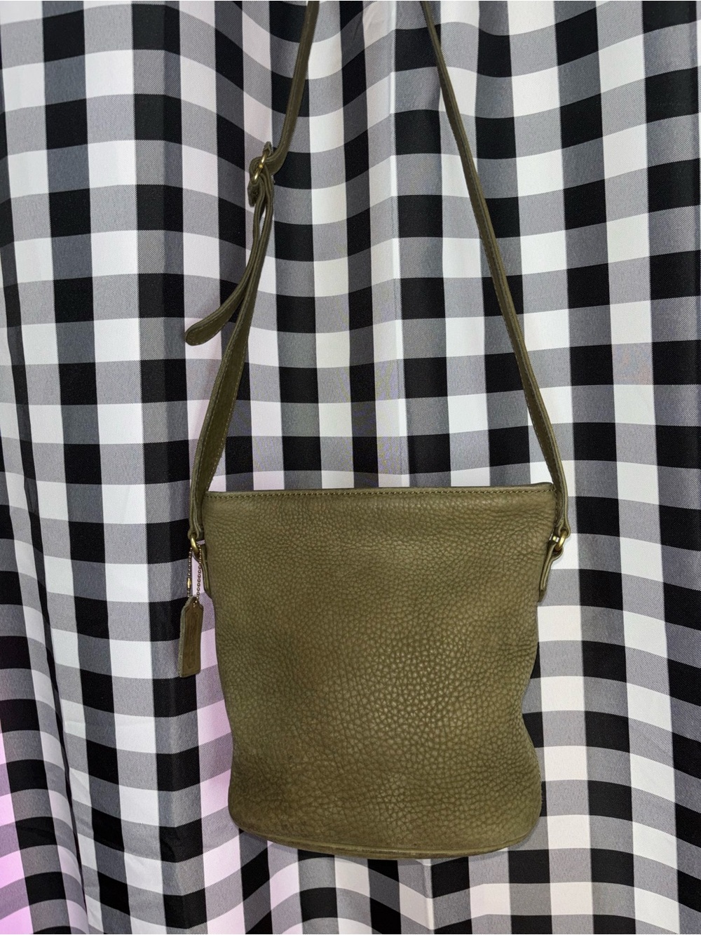 Coach Vintage Sonoma Olive Green Nubuc Leather Bucket Bag 1995 - Picture 1 of 8